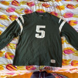 Green Long Sleeve Jersey with Number 5